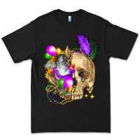 Black mardi gras skull Premium Tee - FaDigitalArtStudio