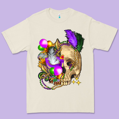 Mardi Gras Skull Premium Tee Designed By Fadigitalartstudio