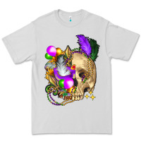 Dove Grey mardi gras skull Premium Tee - FaDigitalArtStudio
