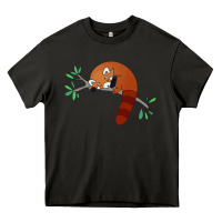 Asphalt red panda sleeping Heavy Core Tee - linhVisuals