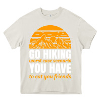 Cream hiking t  shirt go hiking Heavy Core Tee - linhVisuals