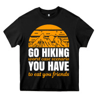 Black hiking t  shirt go hiking Heavy Core Tee - linhVisuals