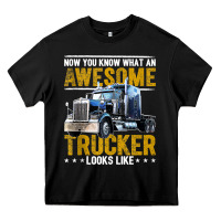 Black awesome trucker big rig semi trailer truck driver gift men tank top Heavy Core Tee - linhVisuals