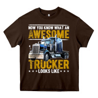 Chocolate Brown awesome trucker big rig semi trailer truck driver gift men tank top Heavy Core Tee - linhVisuals