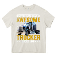 Cream awesome trucker big rig semi trailer truck driver gift men tank top Heavy Core Tee - linhVisuals