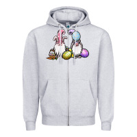 Heather Grey easter gnomes Zipper Hoodie - Jasminsmagicworld