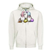 Oatmeal Heather easter gnomes Zipper Hoodie - Jasminsmagicworld