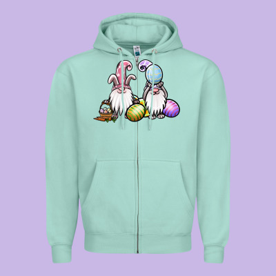 Easter Gnomes Zipper Hoodie Designed By Jasminsmagicworld