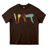 Chocolate Brown barber vintage hairdresser hairstylist cosmetologist t shirt Heavy Core Tee - linhVisuals