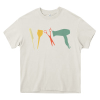 Cream barber vintage hairdresser hairstylist cosmetologist t shirt Heavy Core Tee - linhVisuals