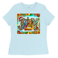 Baby Blue joy jesus Ladies Tee - CowhideDigitalArt