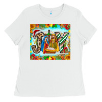 White joy jesus Ladies Tee - CowhideDigitalArt