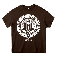 Chocolate Brown college of winterhold Heavy Core Tee - linhVisuals