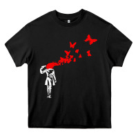 Black banksy Heavy Core Tee - linhVisuals