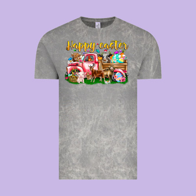 Happy Easter Animal Car Vintage Tee Designed By Cowhidedigitalart