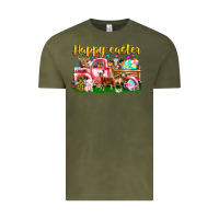 Vintage Olive Happy Easter Animal Car Vintage Tee - CowhideDigitalArt