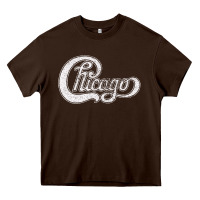 Chocolate Brown chicago retro styled faded design Heavy Core Tee - linhVisuals