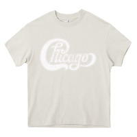 Cream chicago retro styled faded design Heavy Core Tee - linhVisuals