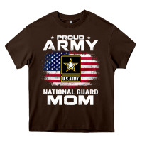 Chocolate Brown proud army national guard mom with american flag gift pullover hoodie Heavy Core Tee - linhVisuals
