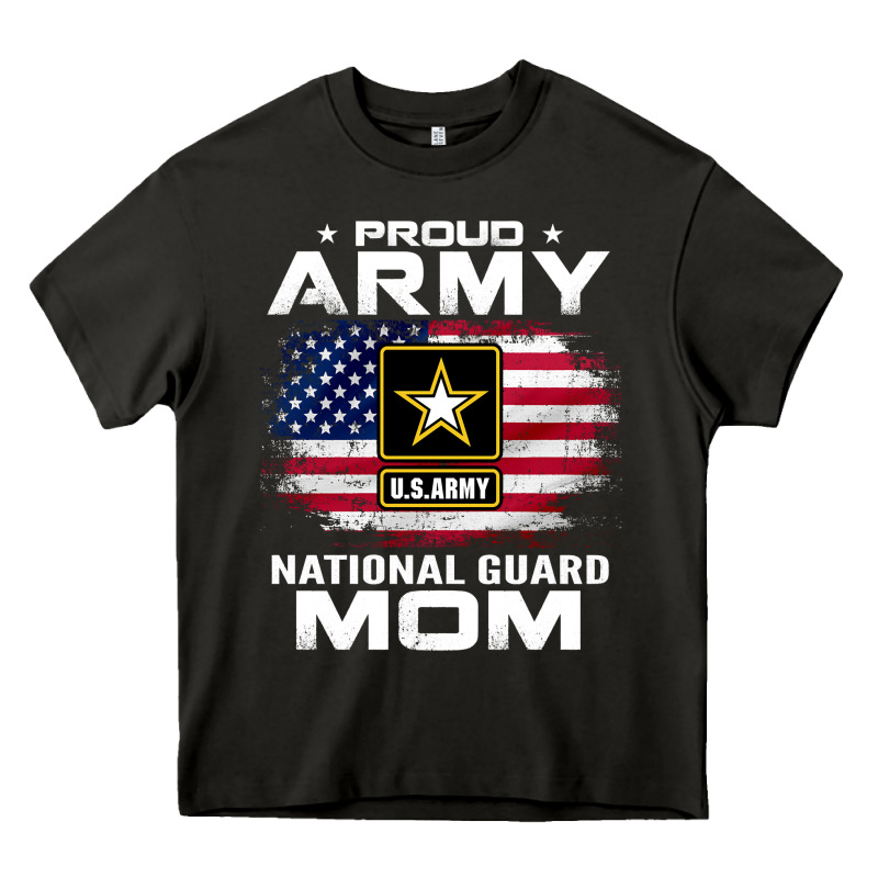 Proud Army National Guard Mom With American Flag Gift Pullover Hoodie Heavy Core Tee by linhVisuals | Teevron
