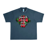 Midnight Navy Jesus is the Reason For The Season Urban Heavy Tee - CowhideDigitalArt