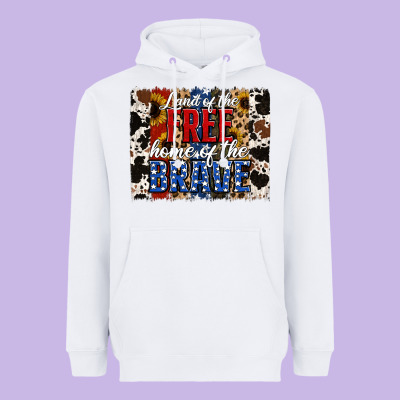 Land Of The Free Home Of The Brave Brushstroke Heavyweight Hoodie Designed By Jasminsmagicworld
