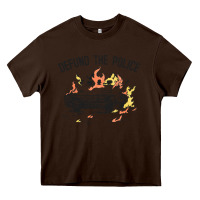 Chocolate Brown defund the police Heavy Core Tee - linhVisuals