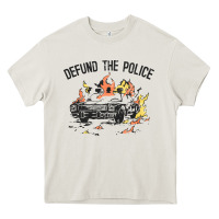Cream defund the police Heavy Core Tee - linhVisuals
