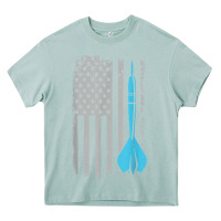 Arona throwing darts   vintage usa american flag for dart players t shirt Heavy Core Tee - linhVisuals
