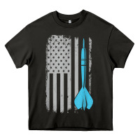 Asphalt throwing darts   vintage usa american flag for dart players t shirt Heavy Core Tee - linhVisuals