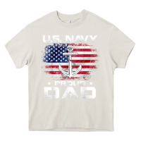Cream u.s navy proud dad with american flag gift veteran day t shirt Heavy Core Tee - linhVisuals