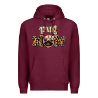 Burgundy Pug Mom Premium Hoodie - Jasminsmagicworld