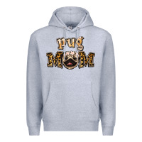 Heather Grey Pug Mom Premium Hoodie - Jasminsmagicworld