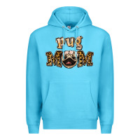 Ocean Blue Pug Mom Premium Hoodie - Jasminsmagicworld