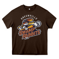 Chocolate Brown greenville swamp rabbits Heavy Core Tee - linhVisuals