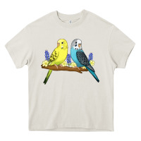 Cream cute budgies Heavy Core Tee - linhVisuals