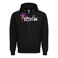 Black easter he is risen matthew 28 6 Zipper Hoodie - Jasminsmagicworld