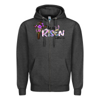 Charcoal Heather easter he is risen matthew 28 6 Zipper Hoodie - Jasminsmagicworld