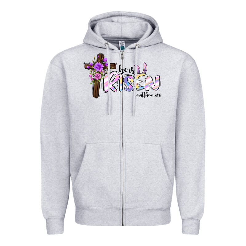 Easter He Is Risen Matthew 28 6 Zipper Hoodie by Jasminsmagicworld | Teevron