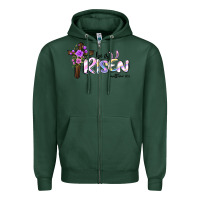 Sports Green easter he is risen matthew 28 6 Zipper Hoodie - Jasminsmagicworld