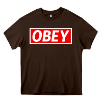 Chocolate Brown obey Heavy Core Tee - linhVisuals