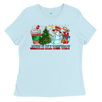 Baby Blue Jingle All The Way Ladies Tee - CowhideDigitalArt