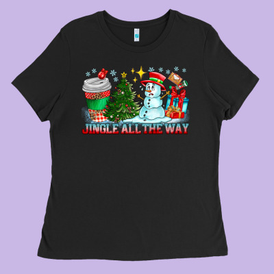 Jingle All The Way Ladies Tee Designed By Cowhidedigitalart