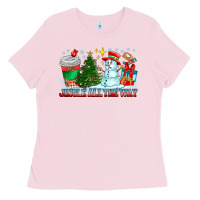 Bubblegum Pink Jingle All The Way Ladies Tee - CowhideDigitalArt