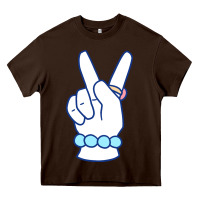 Chocolate Brown girl peace sign Heavy Core Tee - linhVisuals
