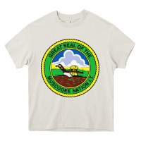Cream great seal of the muscogee nation Heavy Core Tee - linhVisuals
