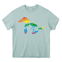Arona all michigan great lakes rainbow colors Heavy Core Tee - linhVisuals