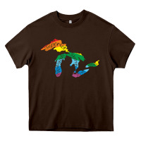 Chocolate Brown all michigan great lakes rainbow colors Heavy Core Tee - linhVisuals