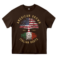 Chocolate Brown american grown italian roots italy flag vintage tree Heavy Core Tee - linhVisuals