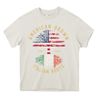 Cream american grown italian roots italy flag vintage tree Heavy Core Tee - linhVisuals